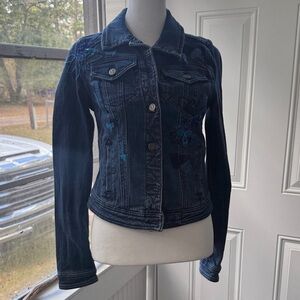 PILCRO and the Letter Press Sz XS Women's Denim Jacket embroidered beaded